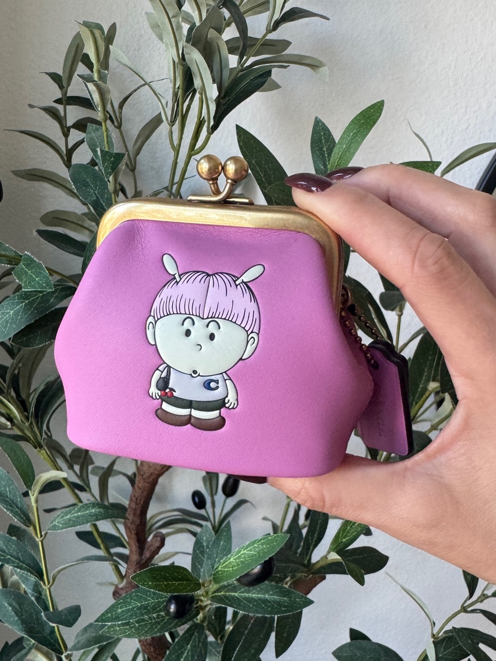 Coach X Brain Dead Pink Kisslock Necklace Pouch
